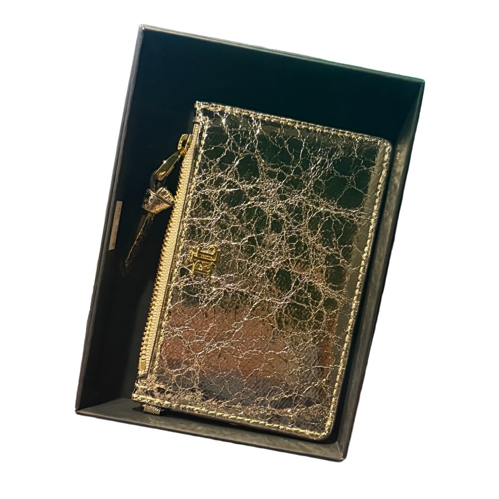 Ralph Lauren Metallic Gold Card Case with Chain - Picture 6 of 9